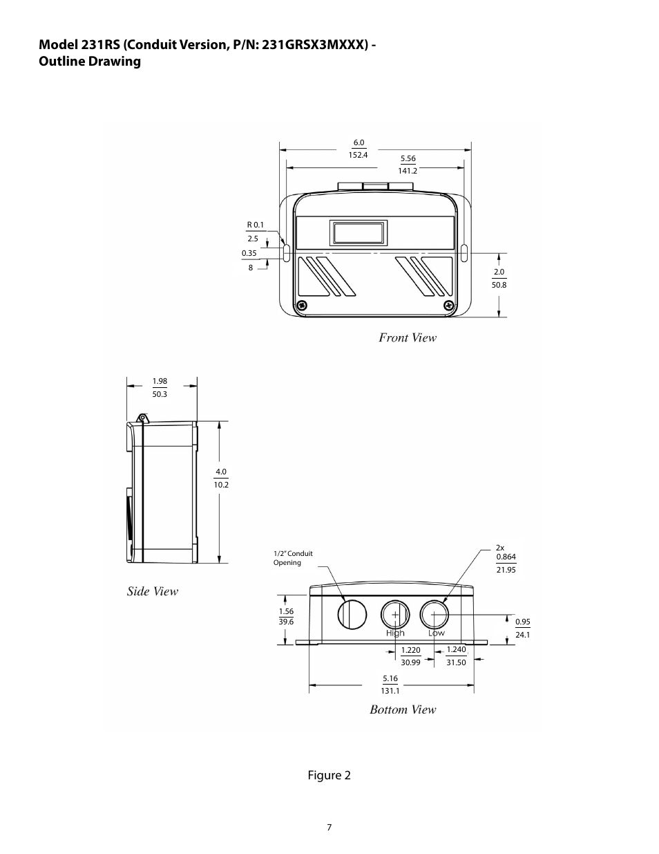 Figure 2 | Setra System Model 231RS User Manual | Page 7 / 16