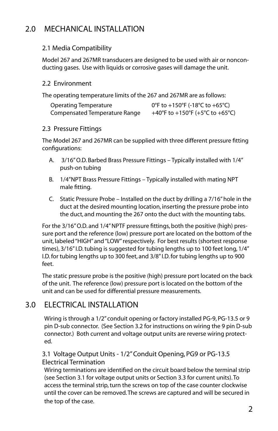 0 mechanical installation, 0 electrical installation | Setra System 267MR User Manual | Page 5 / 14