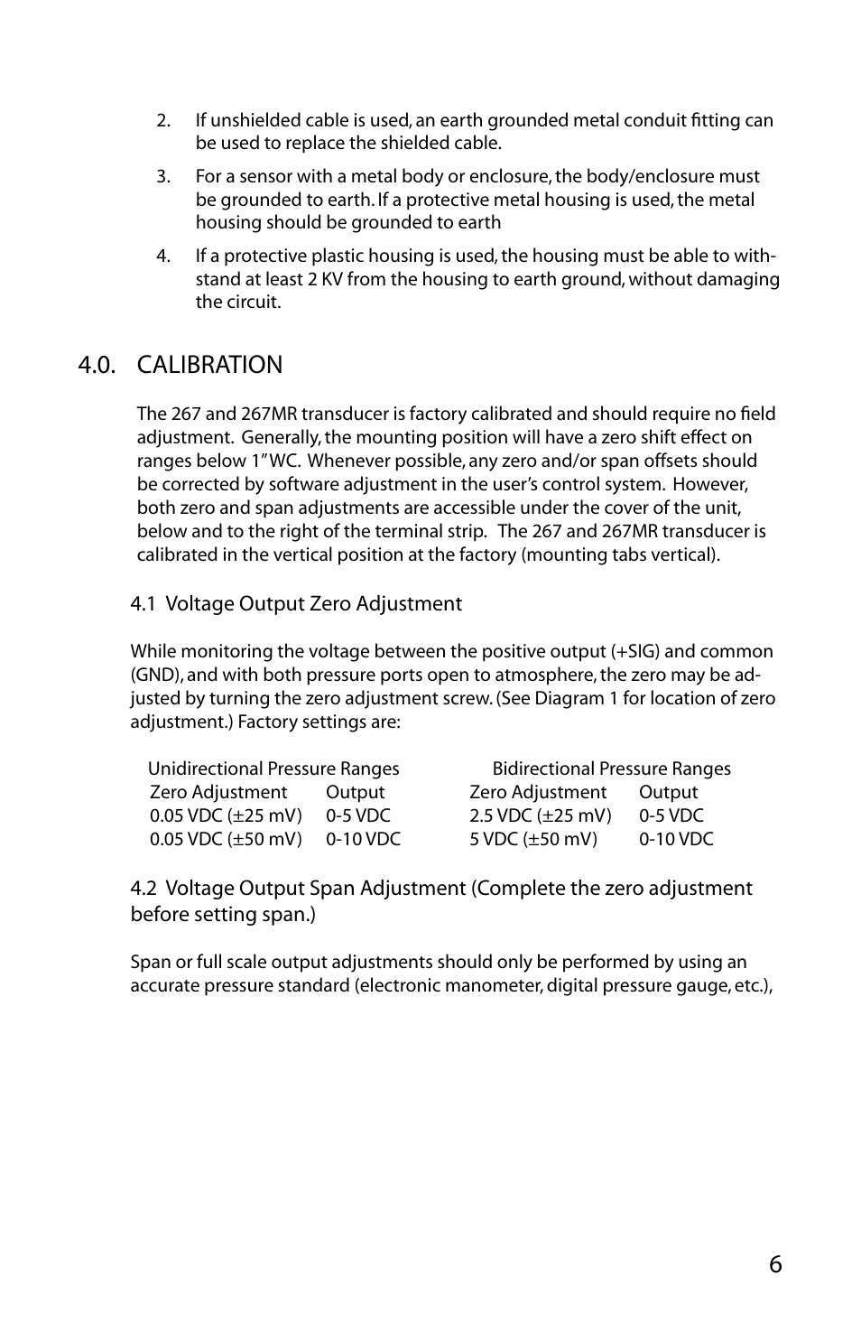 Calibration | Setra System 267MR User Manual | Page 9 / 14