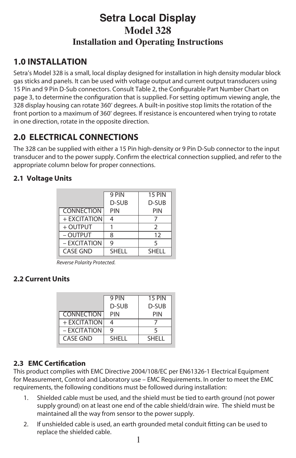 Setra System Model 328 User Manual | 3 pages