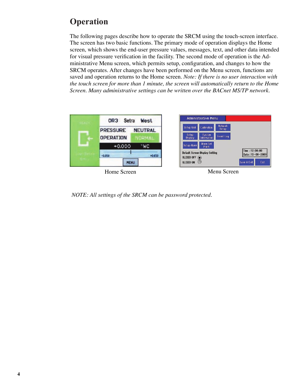 Operation | Setra System SRCM User Manual | Page 4 / 43