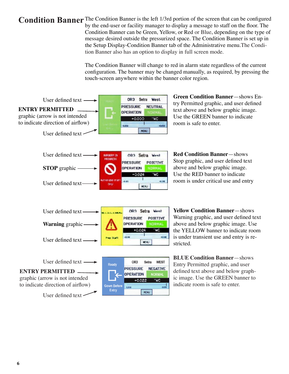 Condition banner | Setra System SRCM User Manual | Page 6 / 43