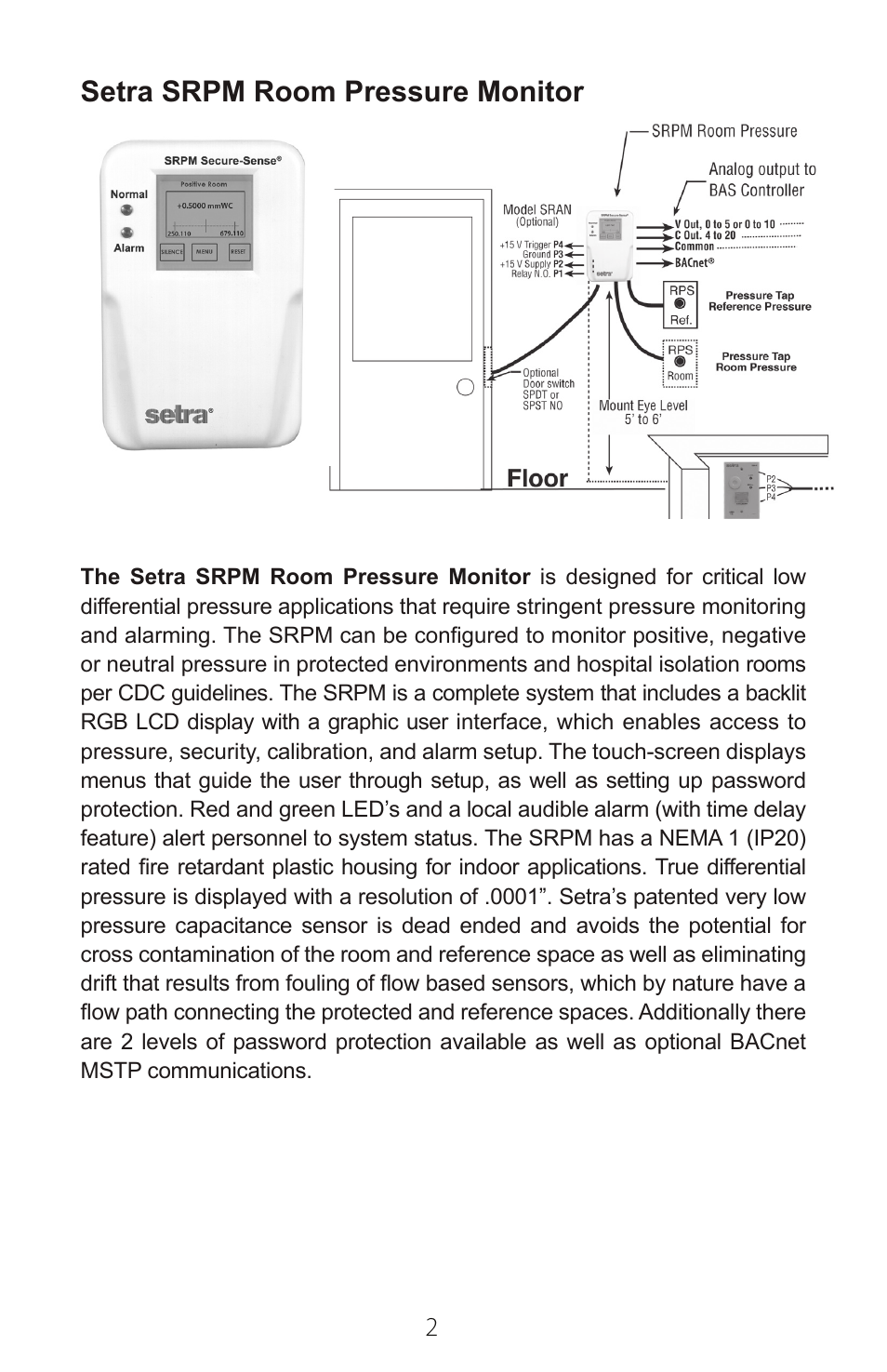 Setra System SRPM User Manual | Page 2 / 28