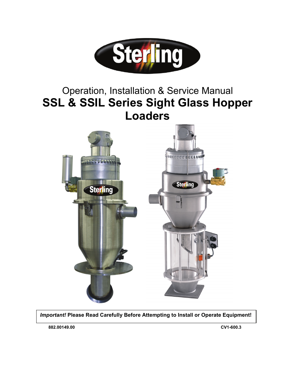 Sterlco SSL and SSIL Series Hopper Loaders User Manual | 69 pages