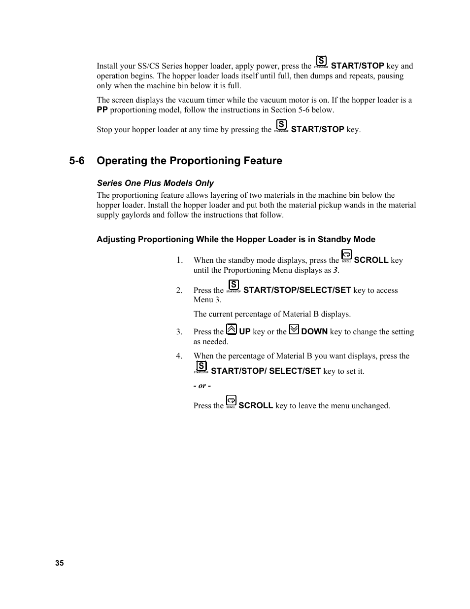 6 operating the proportioning feature | Sterlco SSL and SSIL Series Hopper Loaders User Manual | Page 35 / 69