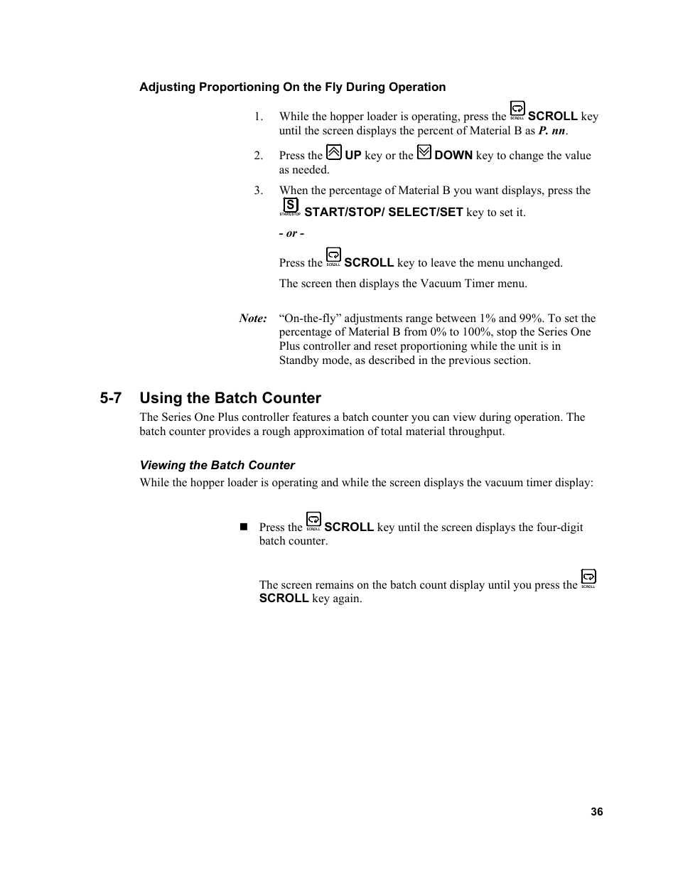 7 using the batch counter | Sterlco SSL and SSIL Series Hopper Loaders User Manual | Page 36 / 69