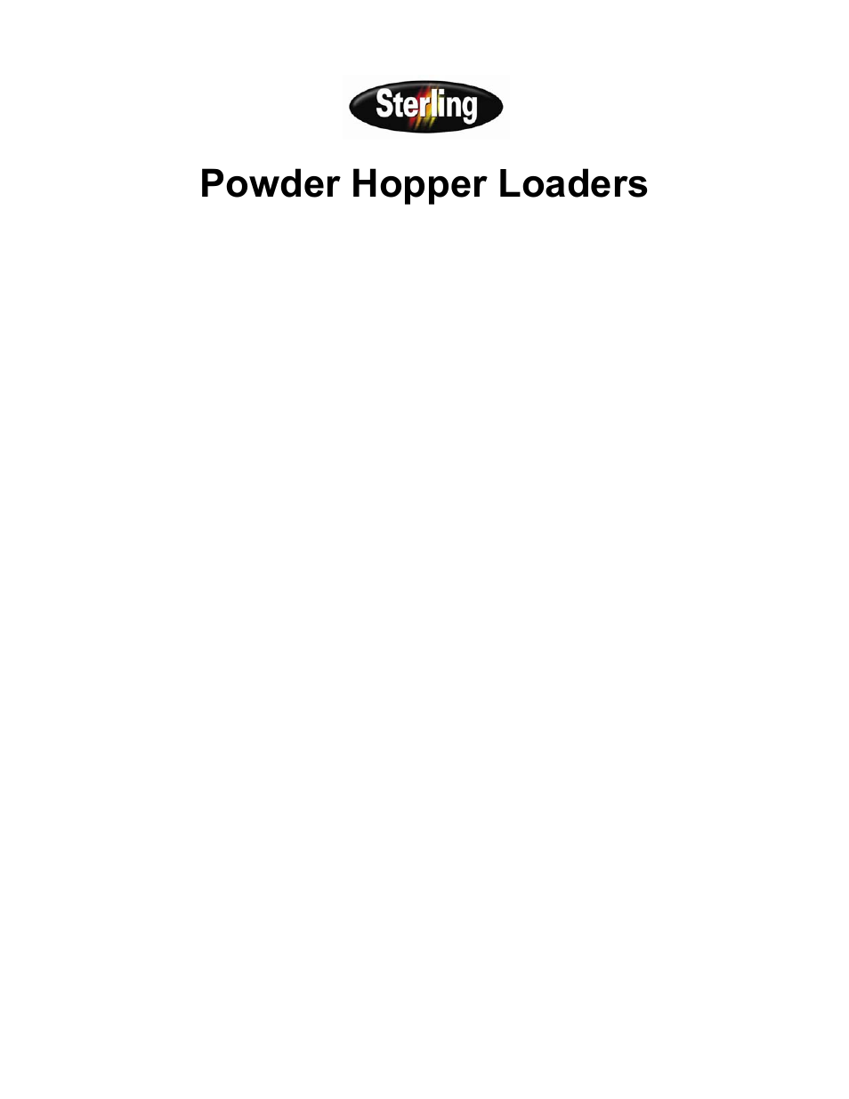 Sterlco SPL Series Powder Hopper Loader User Manual | 43 pages