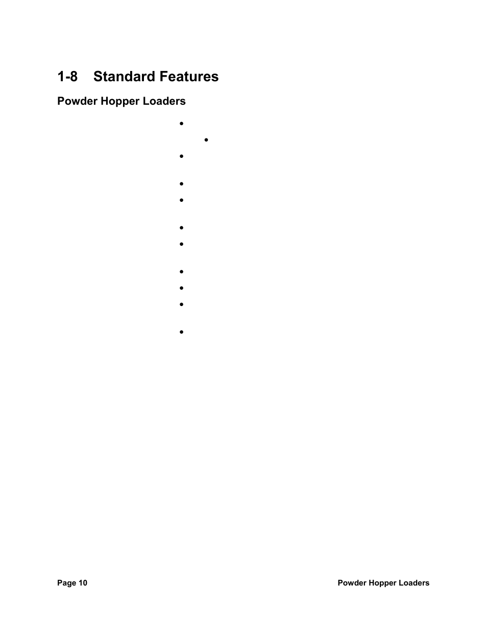 8 standard features | Sterlco SPL Series Powder Hopper Loader User Manual | Page 10 / 43