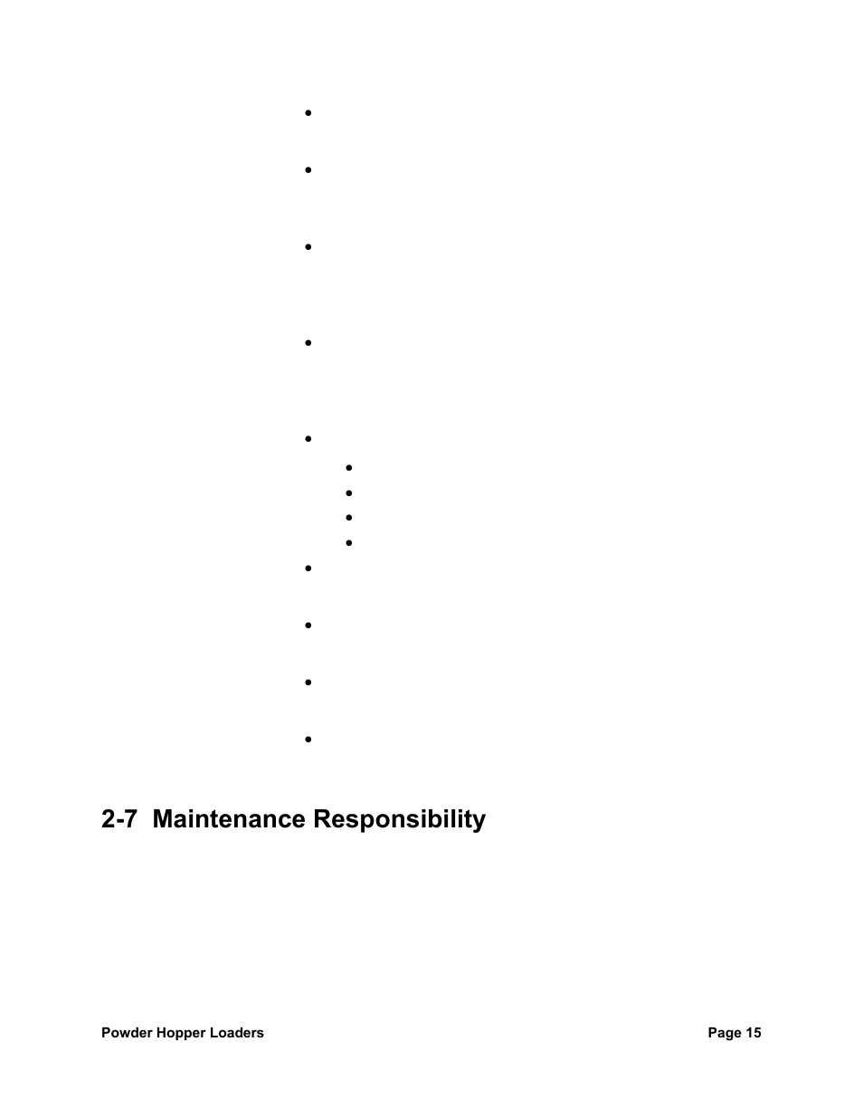 7 maintenance responsibility | Sterlco SPL Series Powder Hopper Loader User Manual | Page 15 / 43