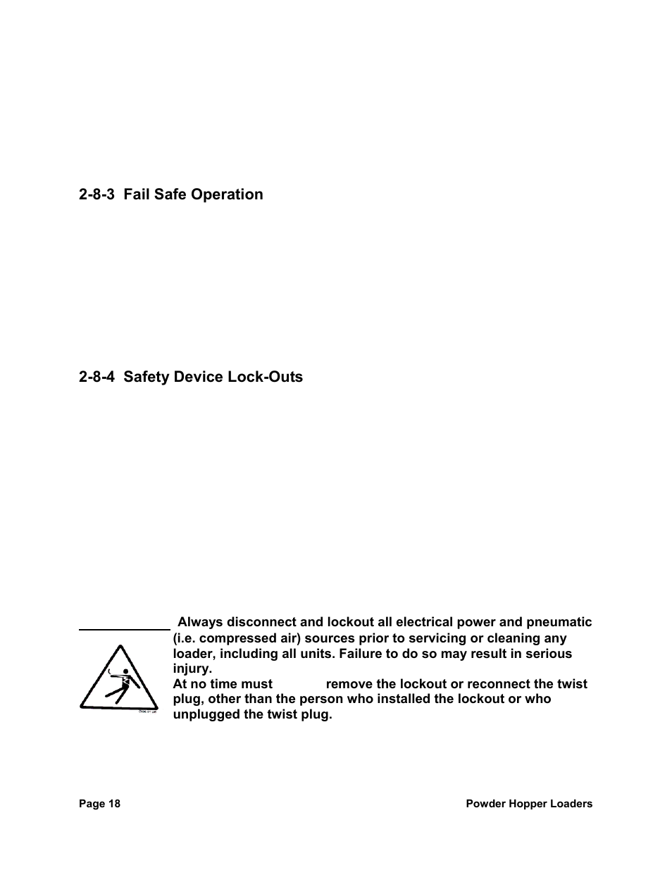 Warning | Sterlco SPL Series Powder Hopper Loader User Manual | Page 18 / 43