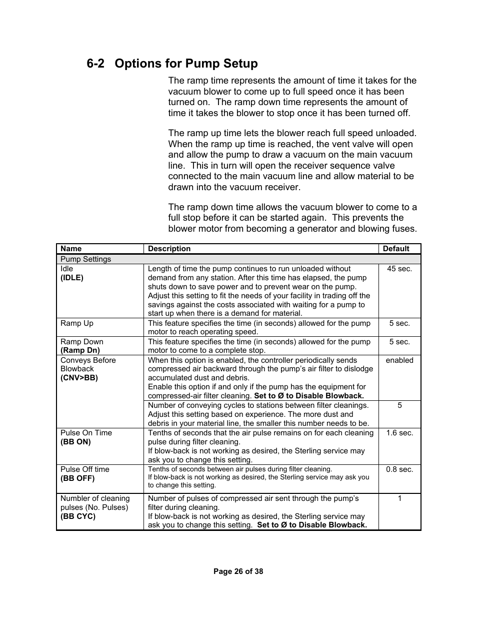 7 maintenance, 2 options for pump setup | Sterlco SSC Conveying Systems User Manual | Page 27 / 39