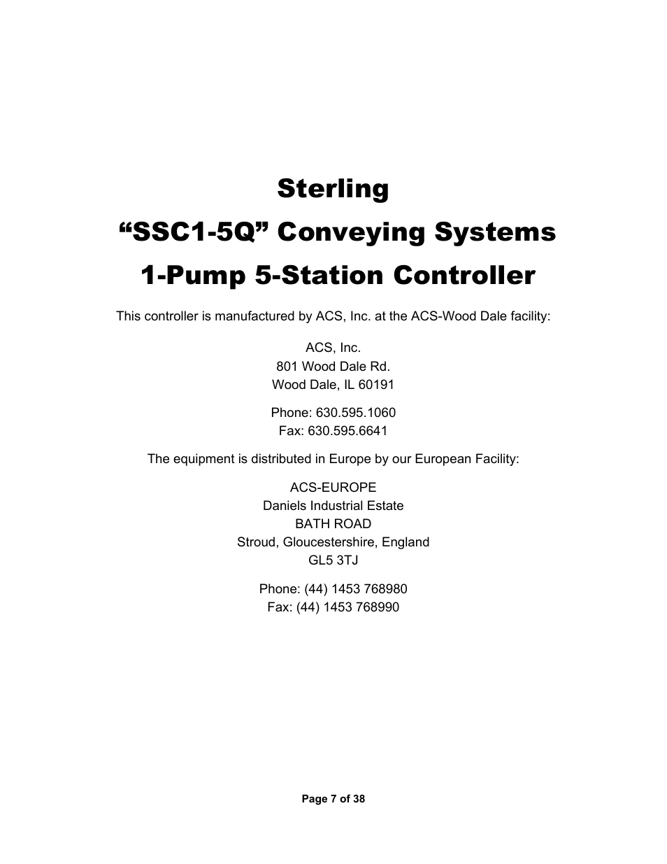 1 general information | Sterlco SSC Conveying Systems User Manual | Page 8 / 39