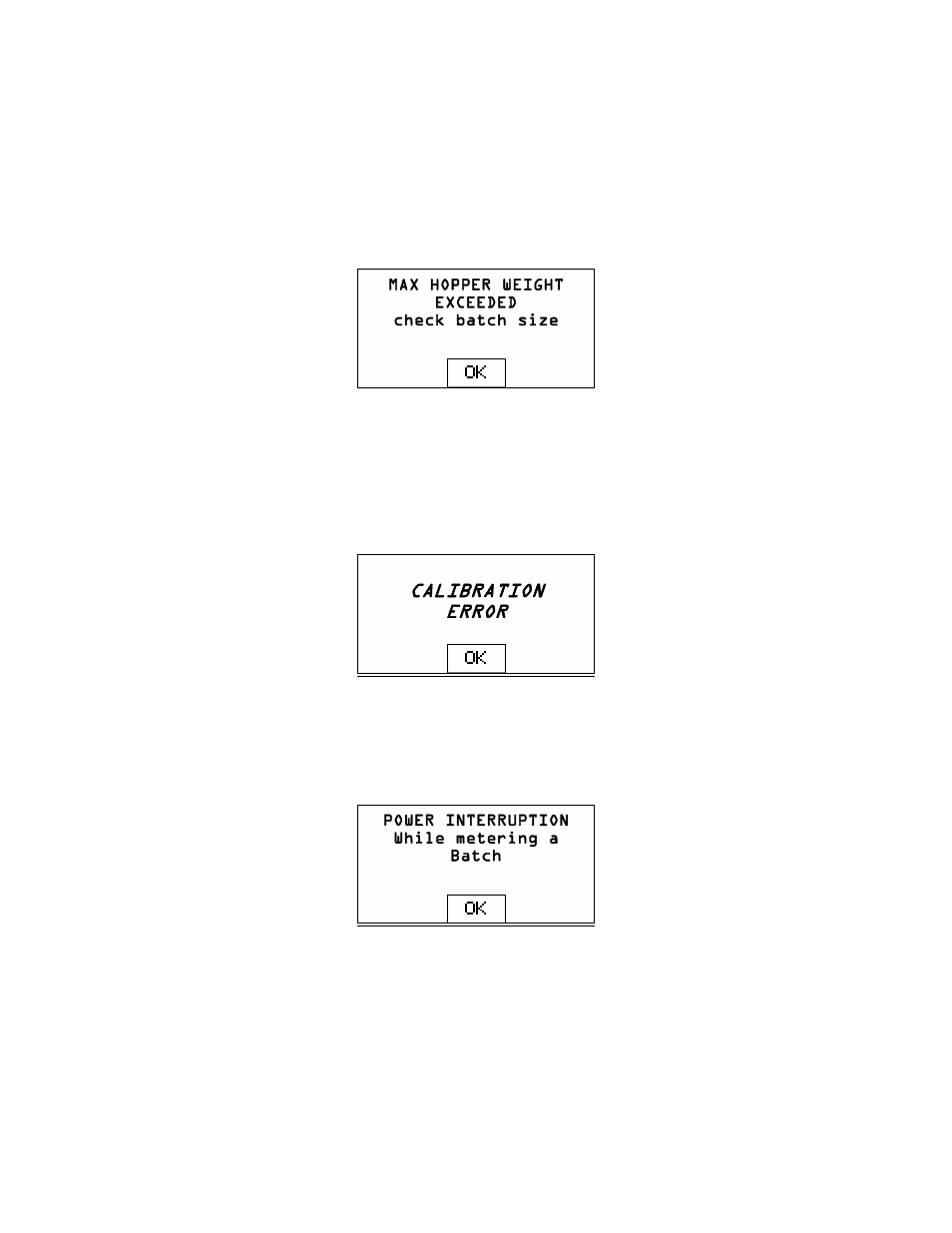 Calibration error | Sterlco SGBD Series Batch Gravimetric Blenders User Manual | Page 57 / 101