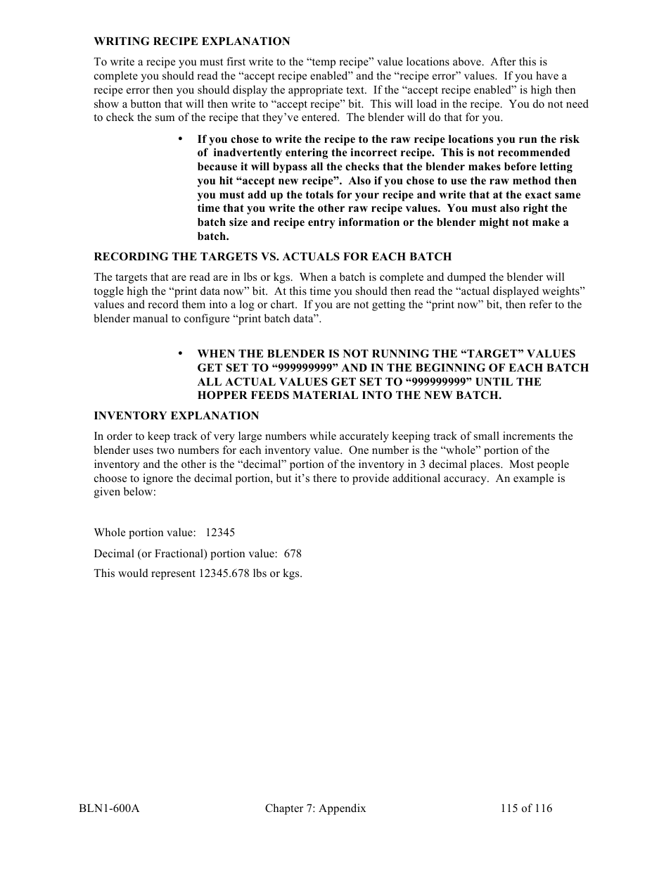 Sterlco SGBD Series Batch Gravimetric Blenders User Manual | Page 115 / 116