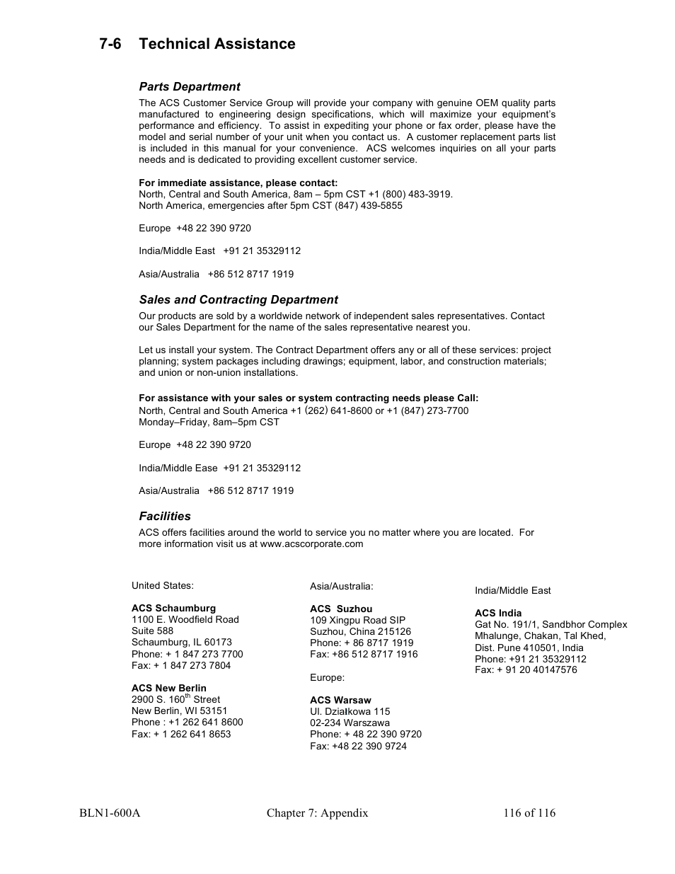 6 technical assistance | Sterlco SGBD Series Batch Gravimetric Blenders User Manual | Page 116 / 116