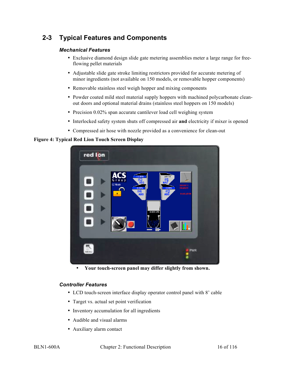 3 typical features and components | Sterlco SGBD Series Batch Gravimetric Blenders User Manual | Page 16 / 116