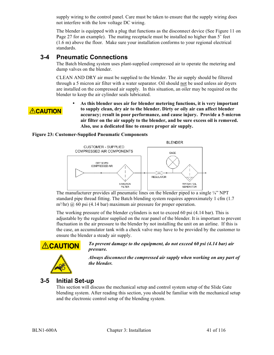 4 pneumatic connections, 5 initial set-up | Sterlco SGBD Series Batch Gravimetric Blenders User Manual | Page 41 / 116