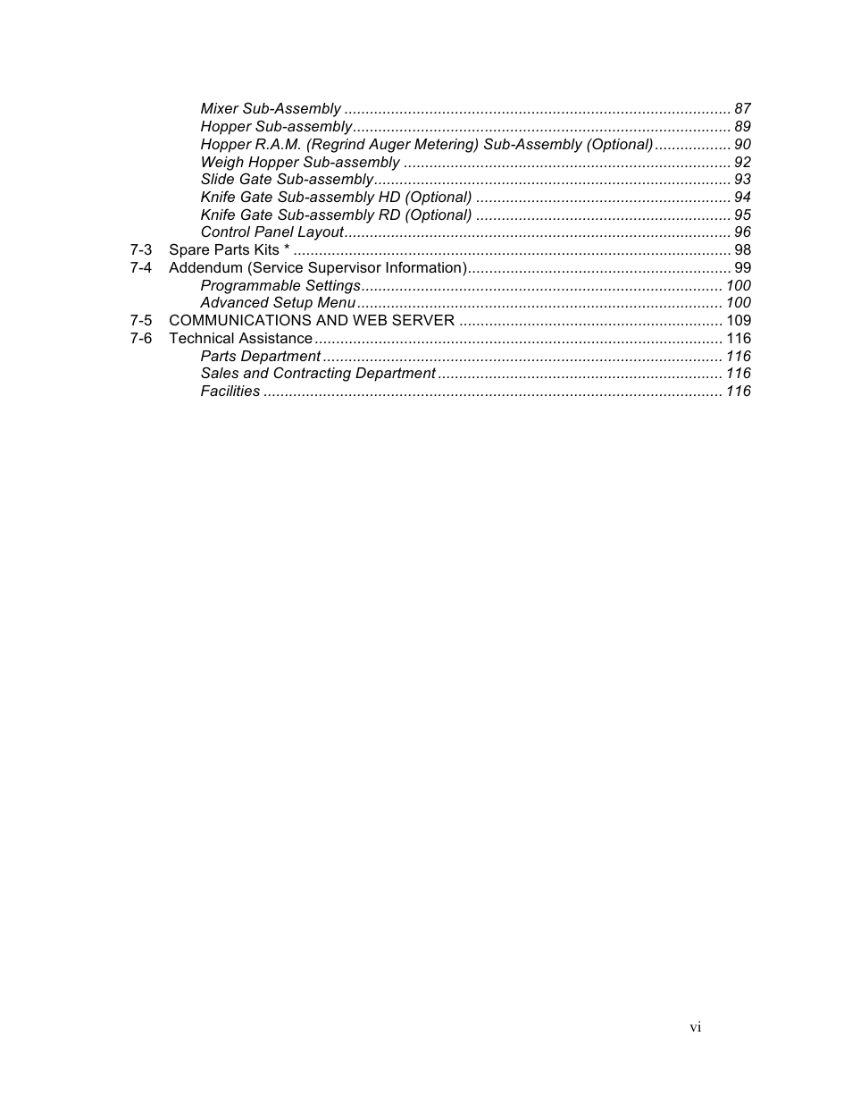 Sterlco SGBD Series Batch Gravimetric Blenders User Manual | Page 6 / 116