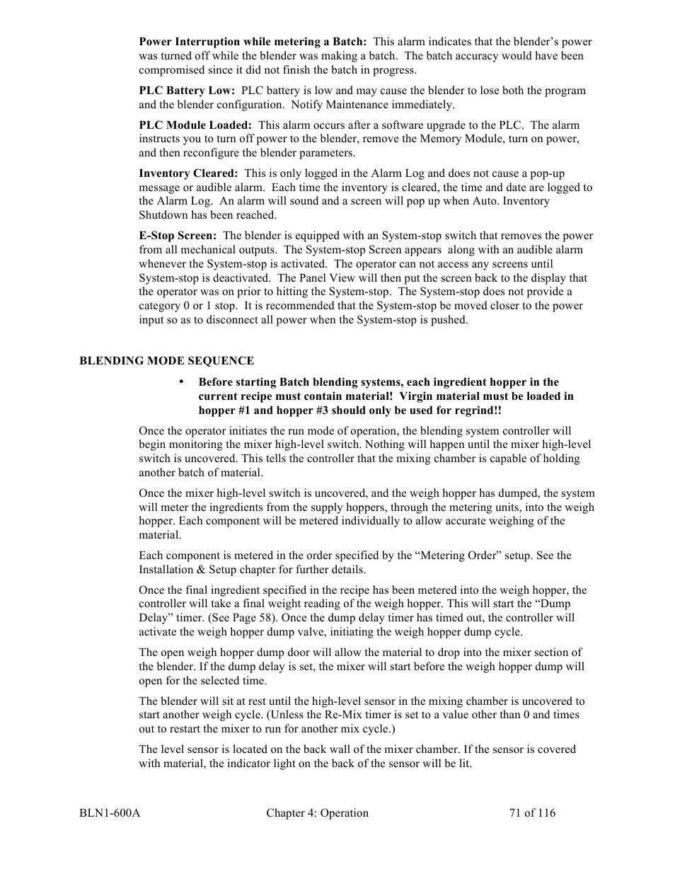 Sterlco SGBD Series Batch Gravimetric Blenders User Manual | Page 71 / 116