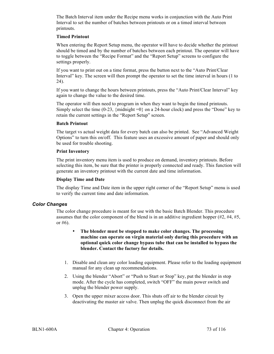 Sterlco SGBD Series Batch Gravimetric Blenders User Manual | Page 73 / 116