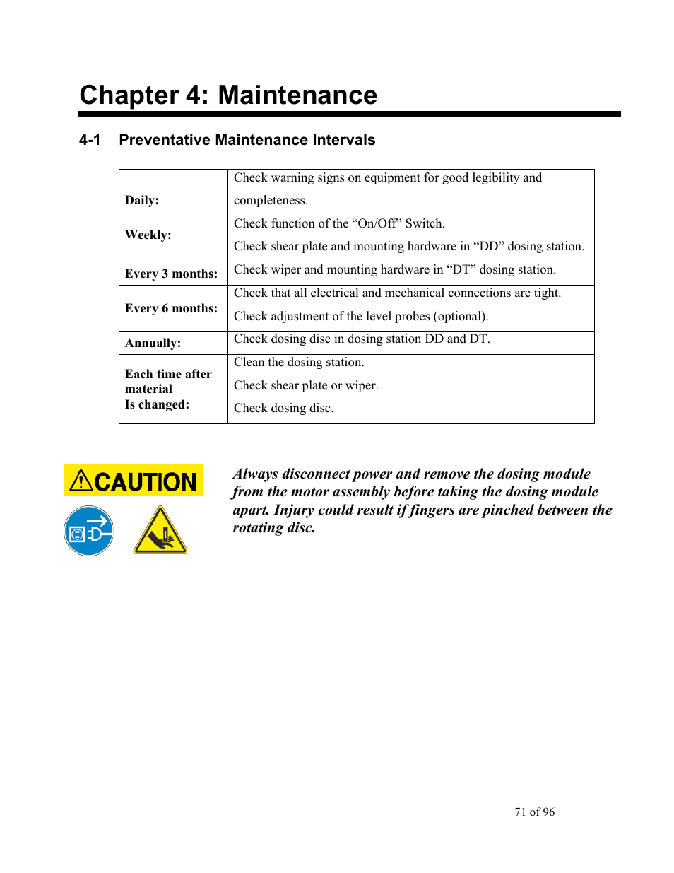 Chapter 4: maintenance | Sterlco SDD Series User Manual | Page 71 / 96