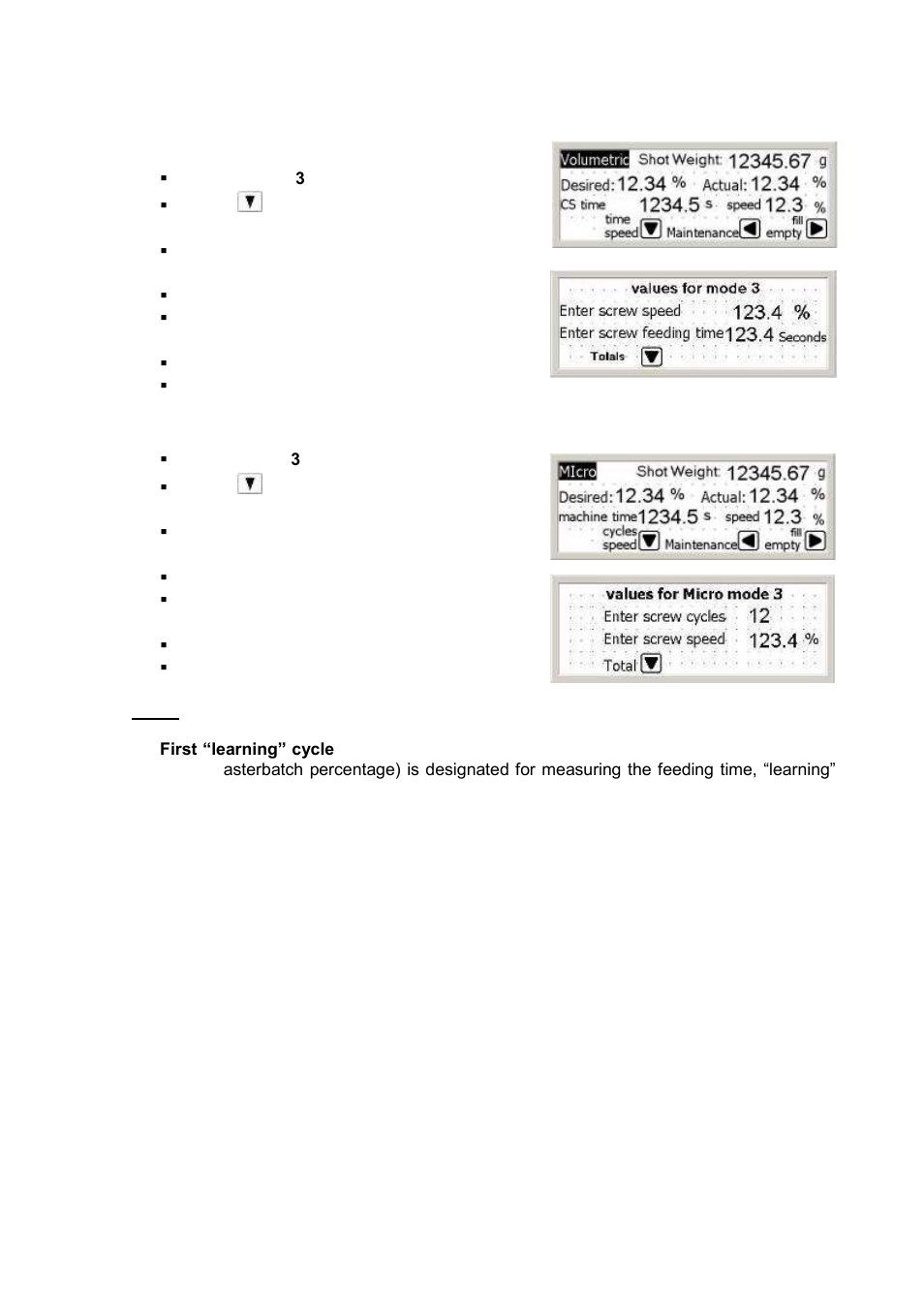 4 process data parameters in mode "3 | Sterlco SF1000 Gravimetric Additive Feeder User Manual | Page 19 / 37