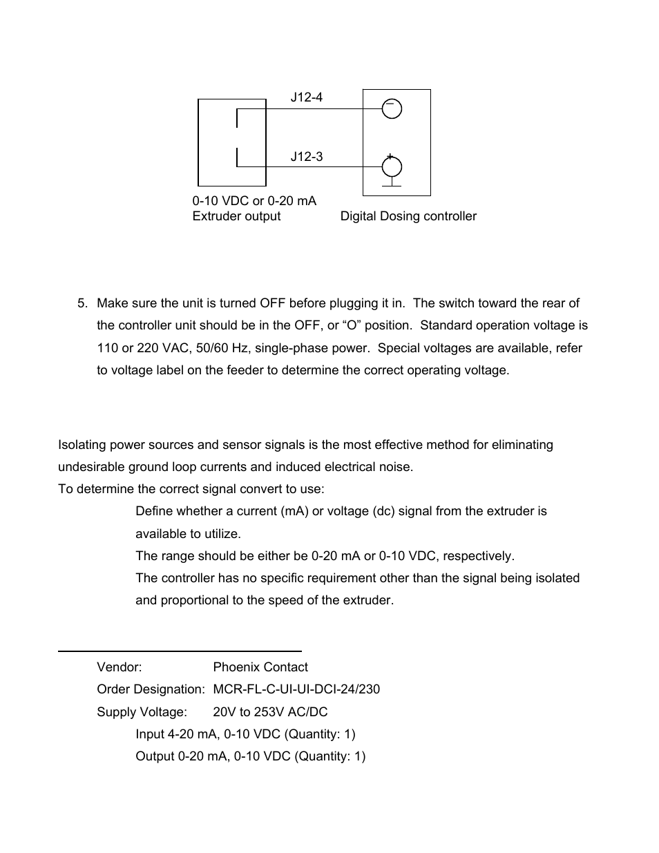 Extruder follower interface signal converter | Sterlco S-150 Digital Dosing Controller User Manual | Page 22 / 79