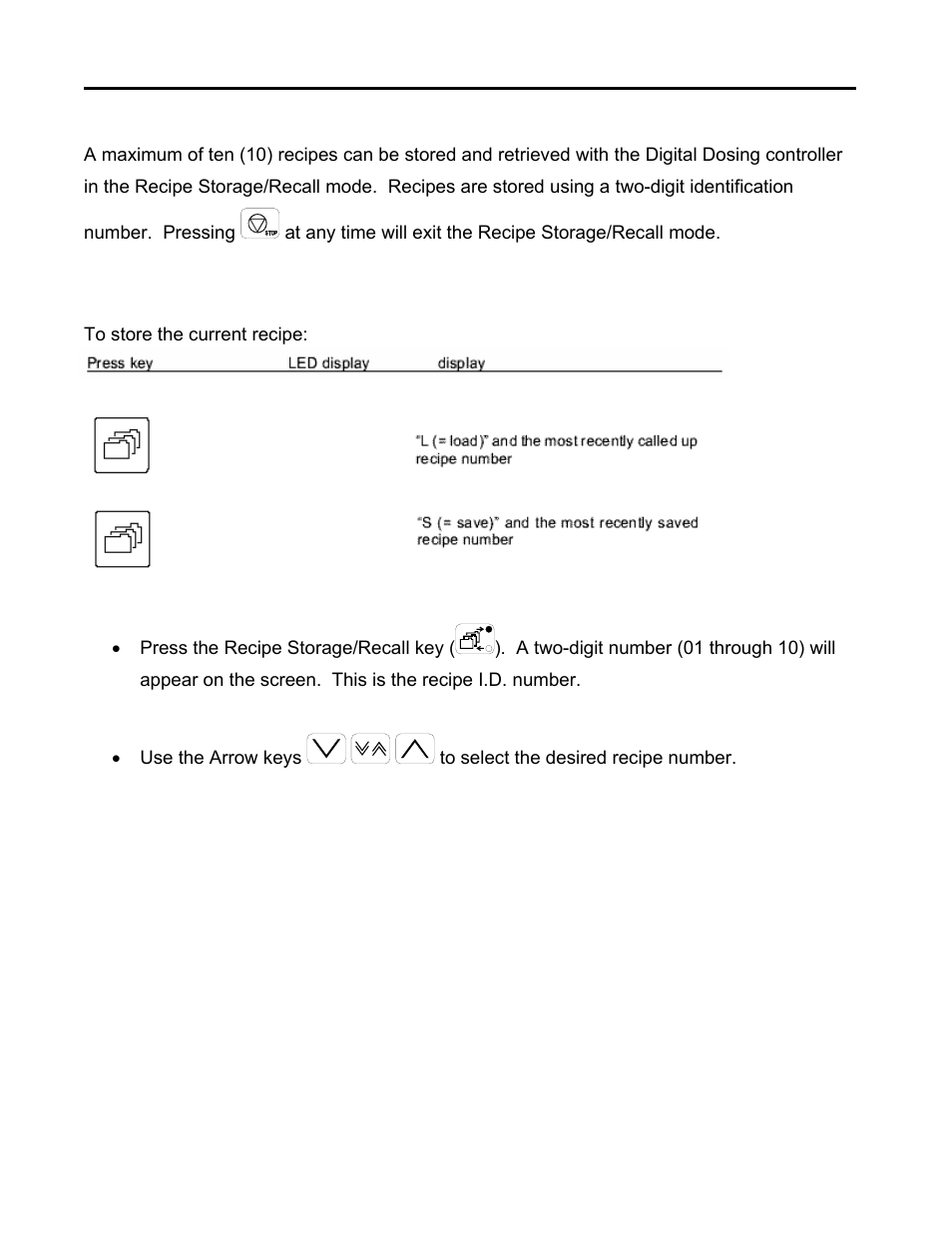 1 recipe storage and recall | Sterlco S-150 Digital Dosing Controller User Manual | Page 41 / 79