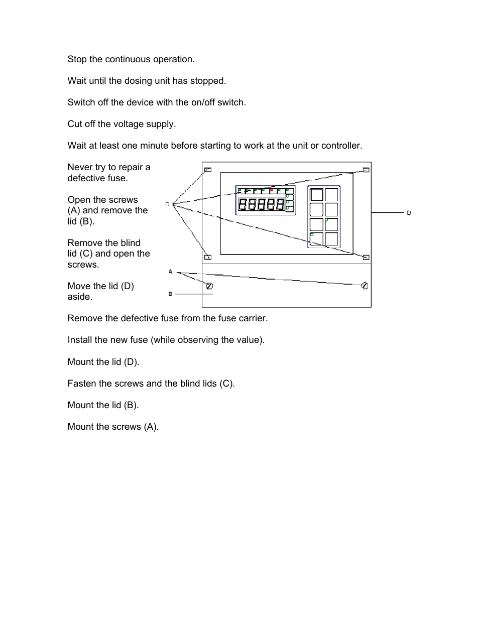 8 replacing fuses | Sterlco S-150 Digital Dosing Controller User Manual | Page 53 / 79
