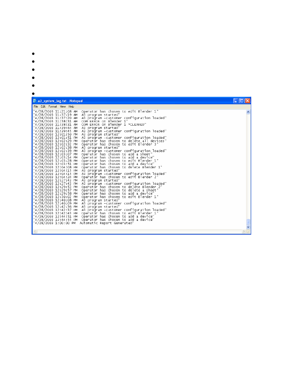 Sterlco A3 Blender Control and Data Acquisition Software User Manual | Page 109 / 126