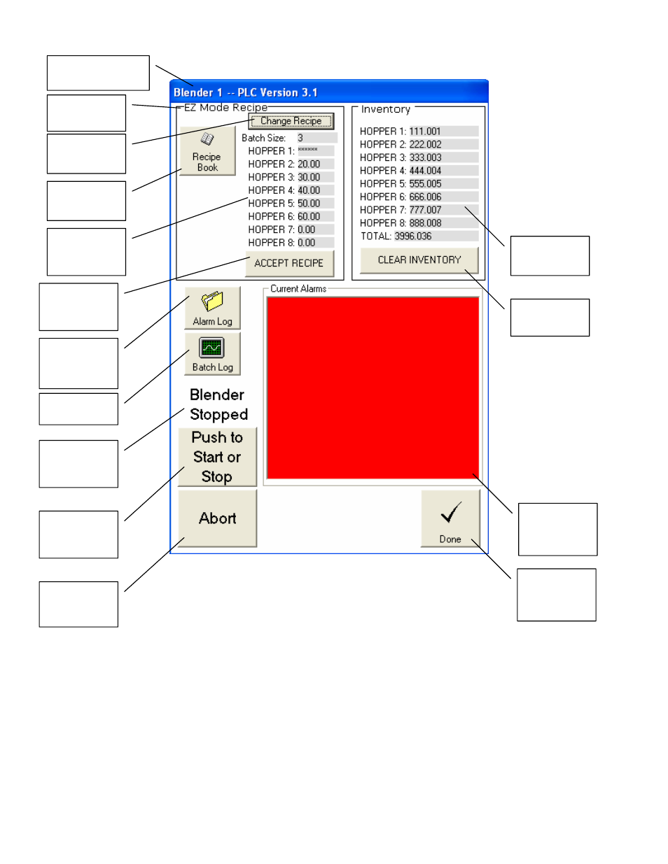 The virtual control panel | Sterlco A3 Blender Control and Data Acquisition Software User Manual | Page 56 / 126