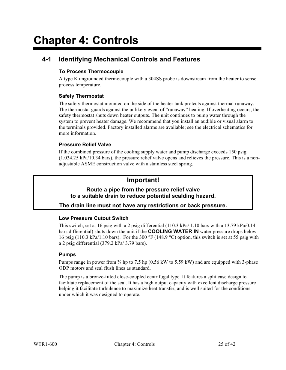 Chapter 4: controls | Sterlco SEU Series Economical Water TCU User Manual | Page 25 / 42