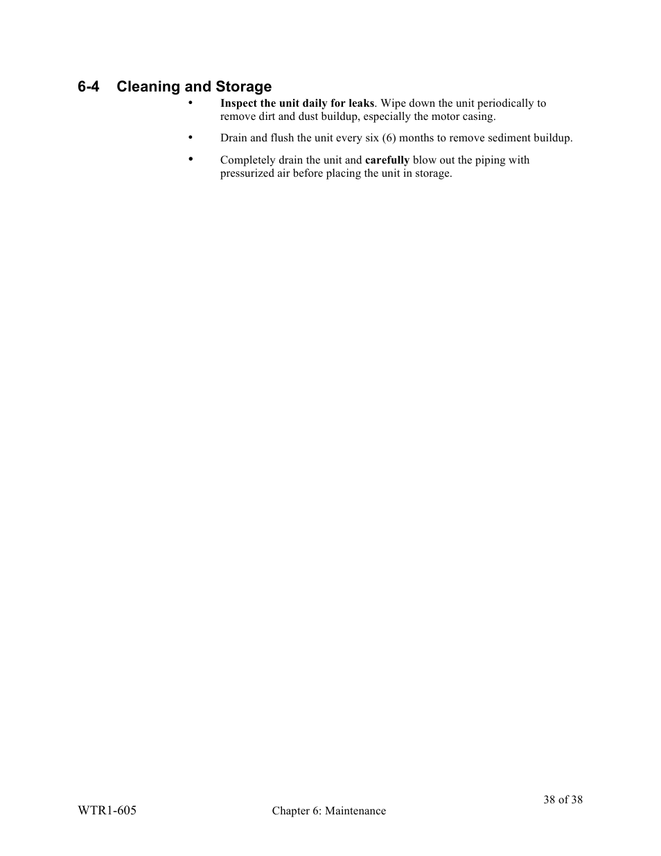 4 cleaning and storage | Sterlco SEU Series Economical Water TCU User Manual | Page 38 / 42