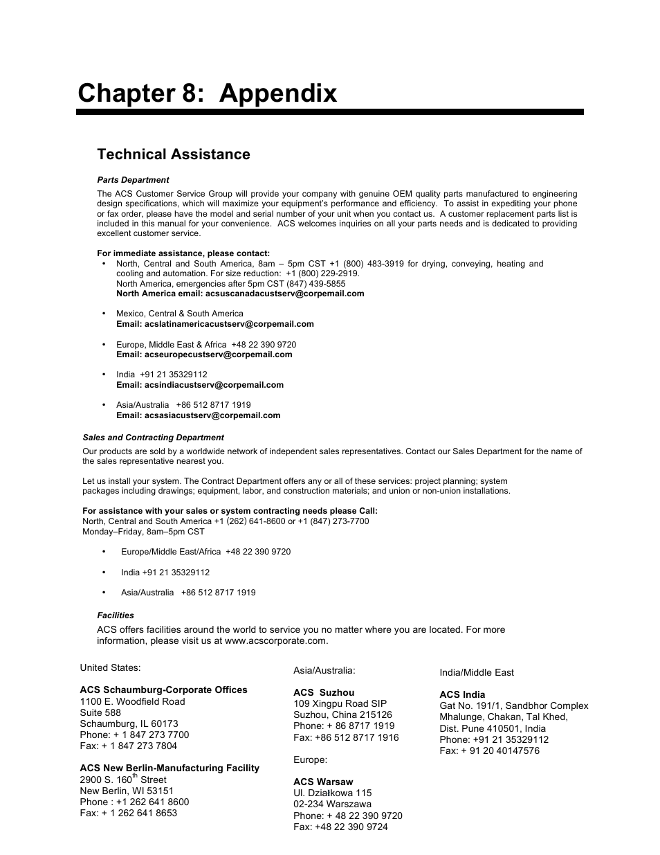 Chapter 8: appendix, Technical assistance, Wtr1-605 | Sterlco SEU Series Economical Water TCU User Manual | Page 42 / 42