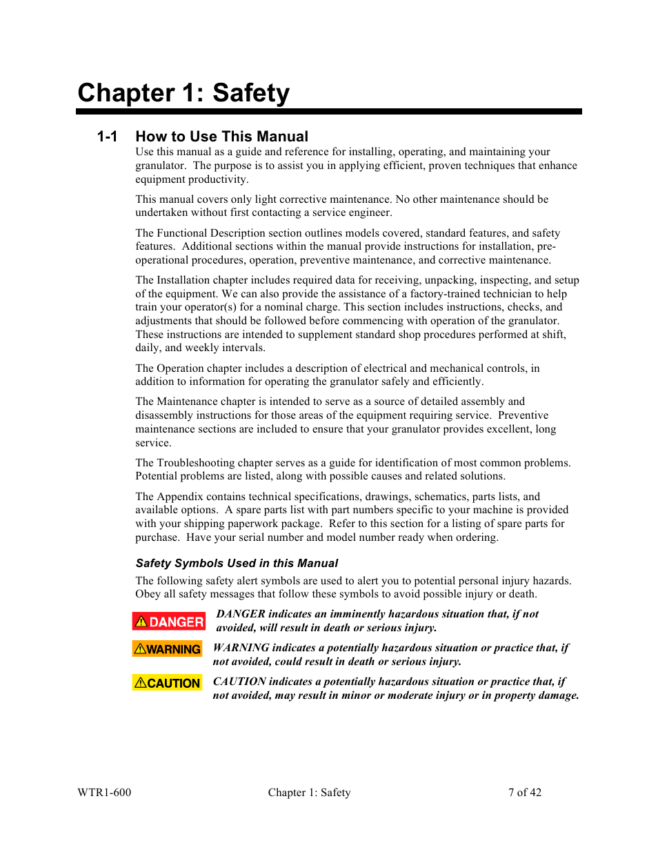 Chapter 1: safety, 1 how to use this manual | Sterlco SEU Series Economical Water TCU User Manual | Page 7 / 42