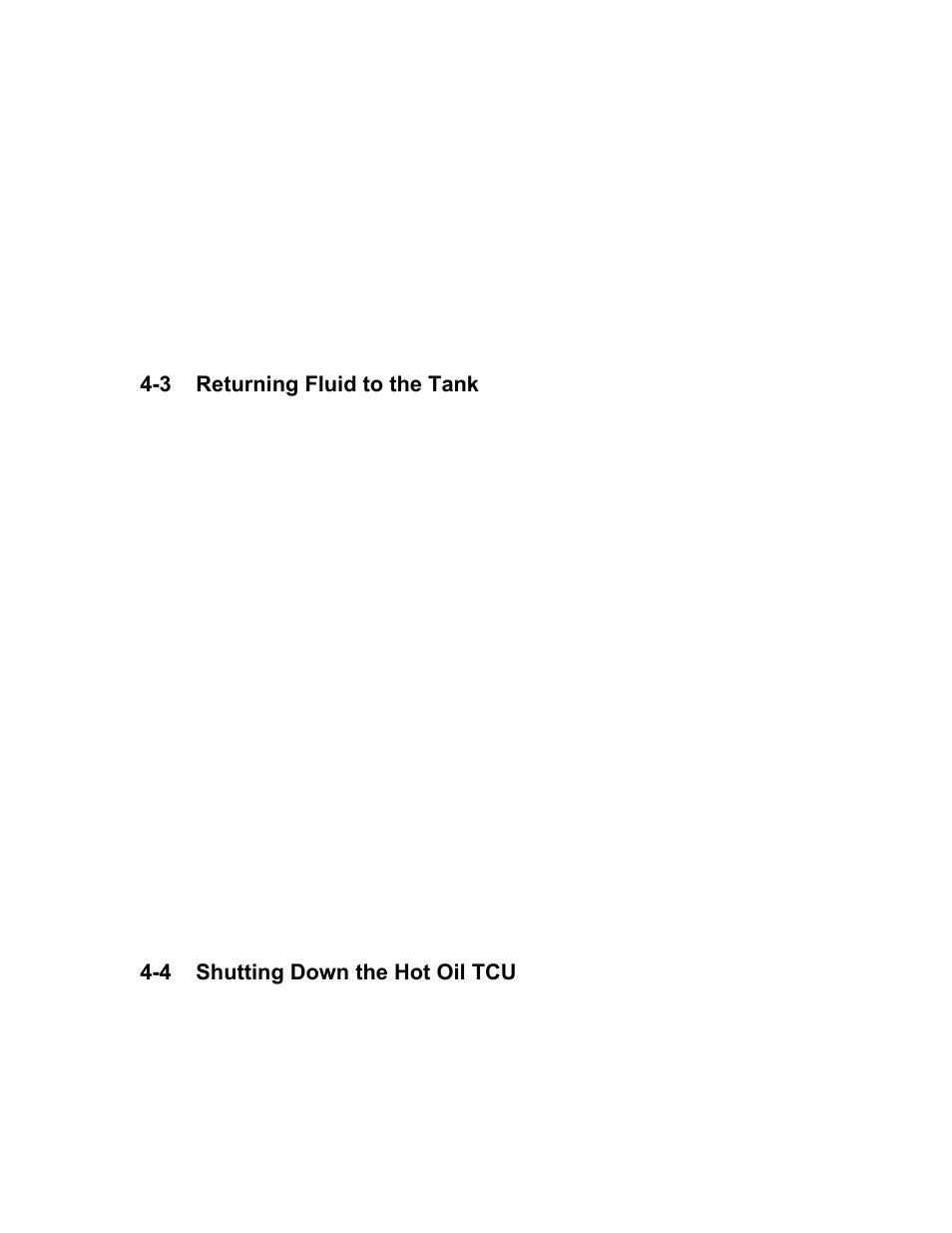 3 returning fluid to the tank, 4 shutting down the hot oil tcu | Sterlco Upright High Temperature Heat Transfer User Manual | Page 28 / 49