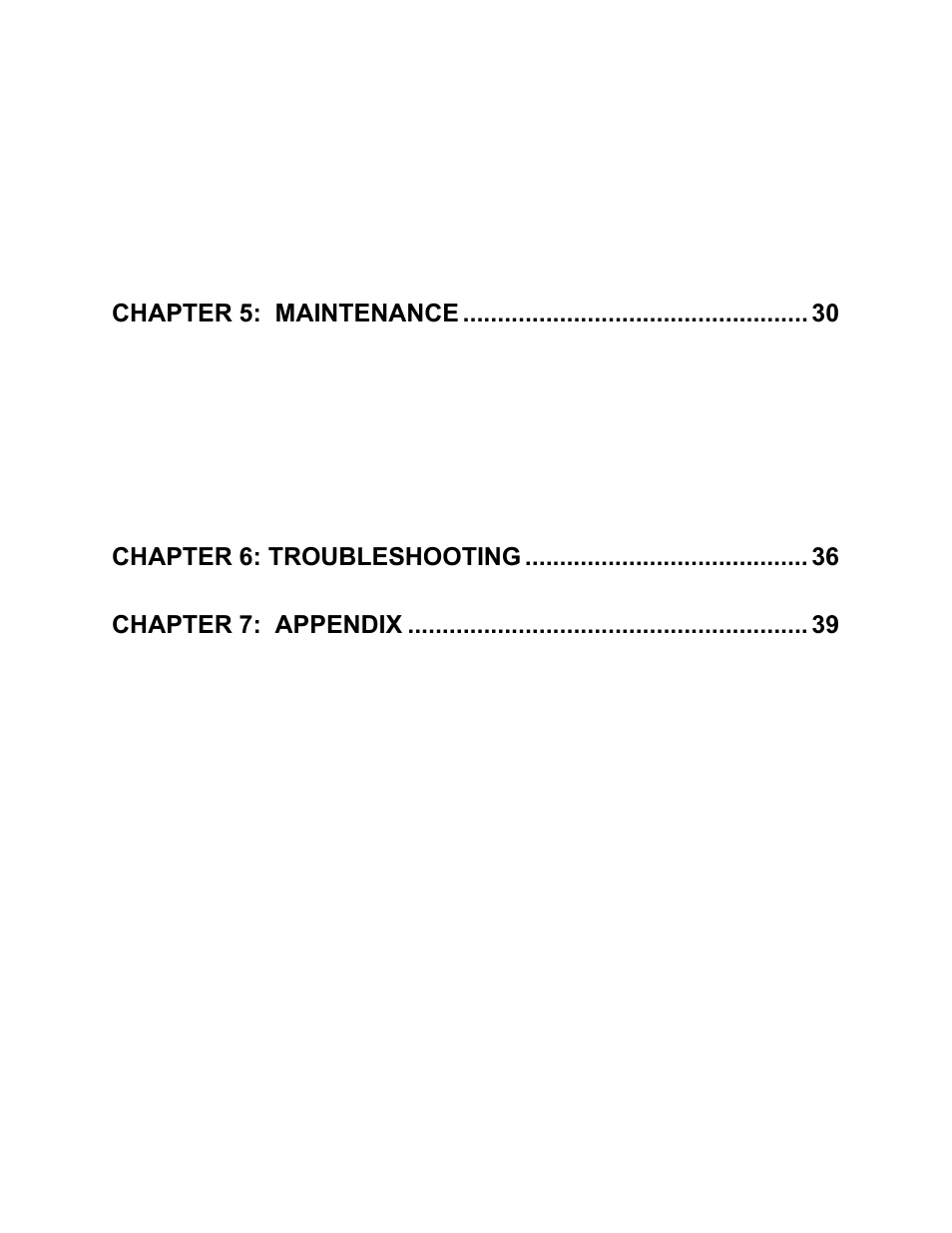 Chapter 5: maintenance, Chapter 6: troubleshooting, Chapter 7: appendix | Sterlco Upright High Temperature Heat Transfer User Manual | Page 4 / 49