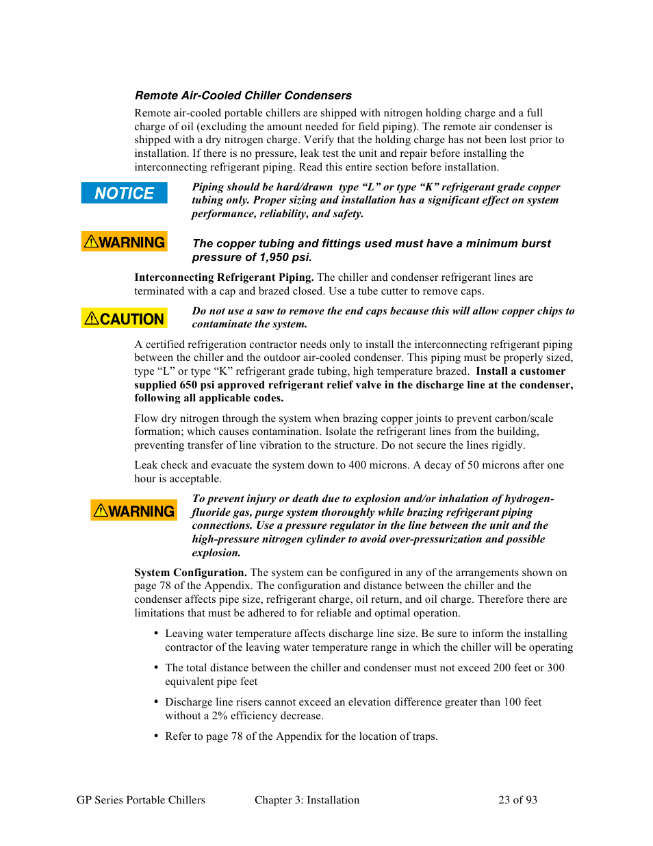 Sterlco GP Series 20-60 HP Packaged Chillers User Manual | Page 23 / 93