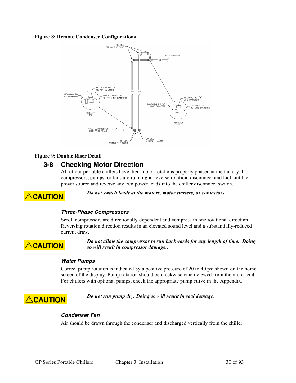 8 checking motor direction | Sterlco GP Series 20-60 HP Packaged Chillers User Manual | Page 30 / 93