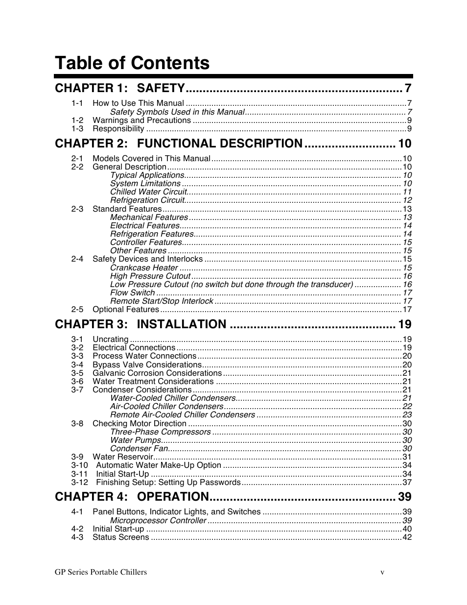 Sterlco GP Series 20-60 HP Packaged Chillers User Manual | Page 5 / 93