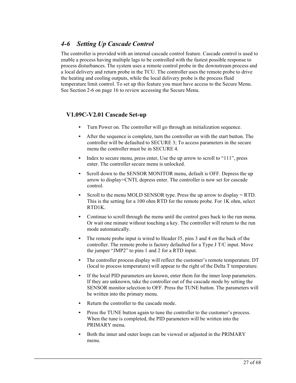 6 setting up cascade control | Sterlco M2B+ Controller User Manual | Page 27 / 68