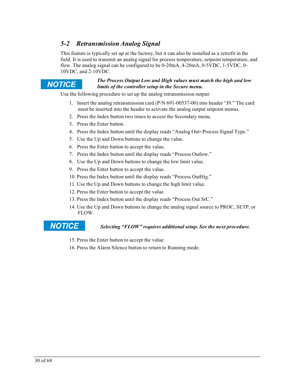 2 retransmission analog signal | Sterlco M2B+ Controller User Manual | Page 30 / 68