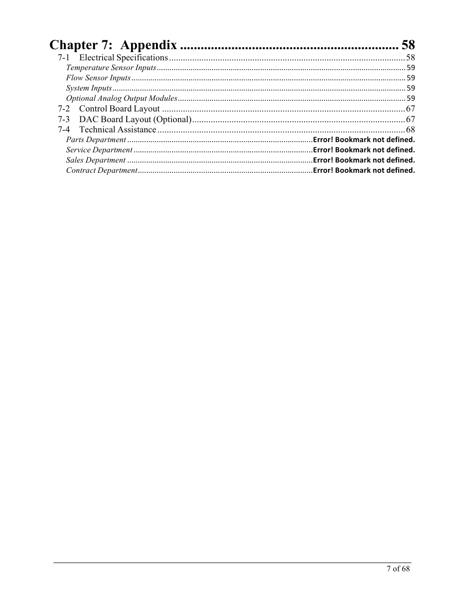 Chapter 7: appendix | Sterlco M2B+ Controller User Manual | Page 7 / 68