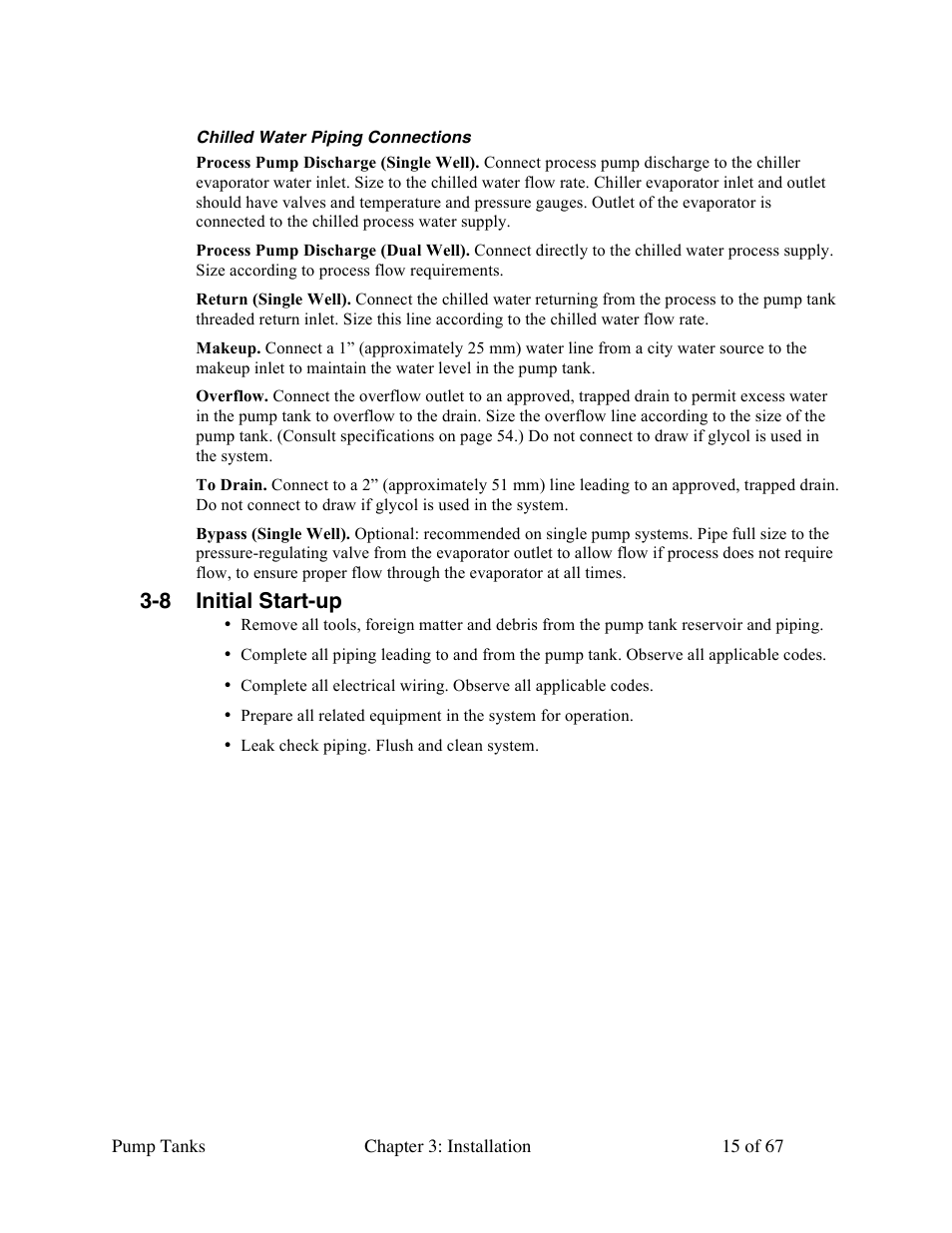 8 initial start-up | Sterlco 140 to 6,285 Gallon Pump Tanks User Manual | Page 15 / 67