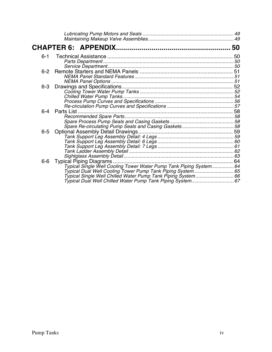 Chapter 6, Appendix | Sterlco 140 to 6,285 Gallon Pump Tanks User Manual | Page 4 / 67