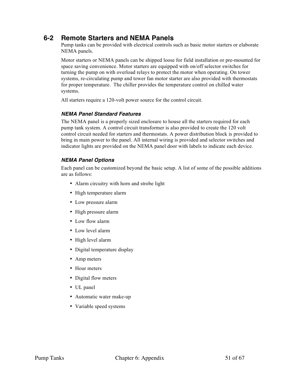 2 remote starters and nema panels | Sterlco 140 to 6,285 Gallon Pump Tanks User Manual | Page 51 / 67