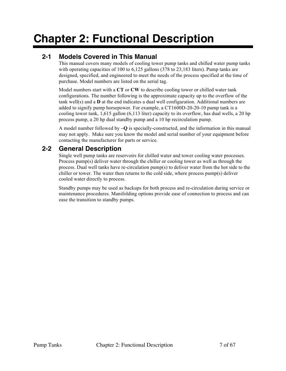 Chapter 2: functional description | Sterlco 140 to 6,285 Gallon Pump Tanks User Manual | Page 7 / 67
