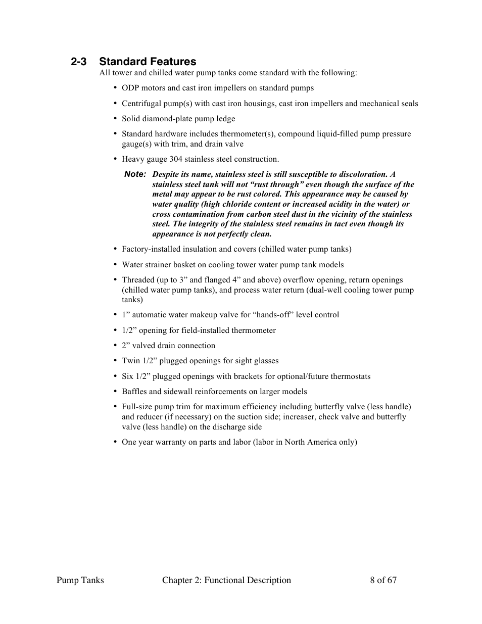 3 standard features | Sterlco 140 to 6,285 Gallon Pump Tanks User Manual | Page 8 / 67