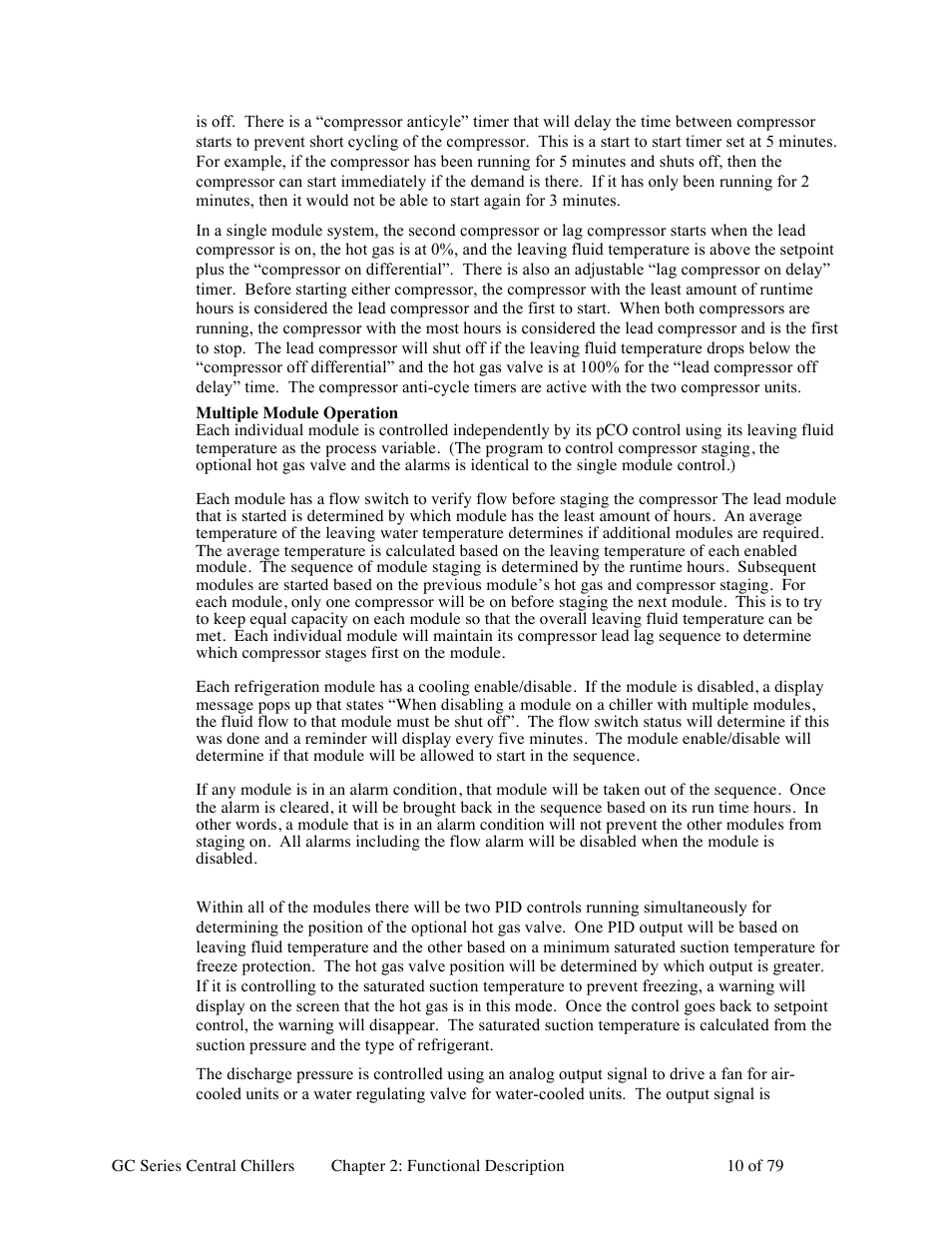 Sterlco GC Series Central Chiller User Manual | Page 10 / 79