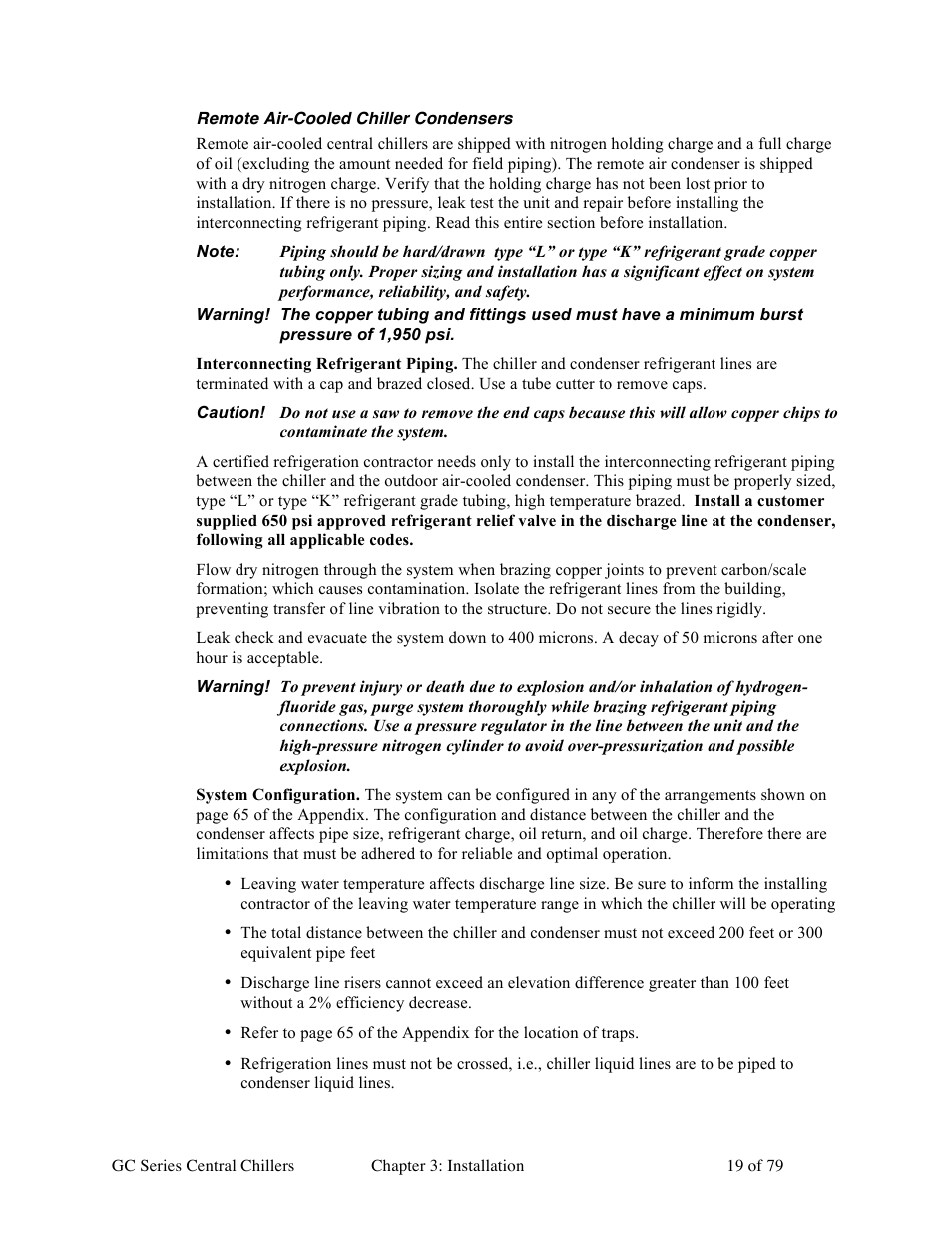 Sterlco GC Series Central Chiller User Manual | Page 19 / 79